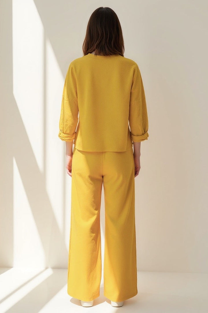 Women's Co-Ord Set | Oversized Long Sleeve Blouse | Wide Pants | Minimalist Everyday Style