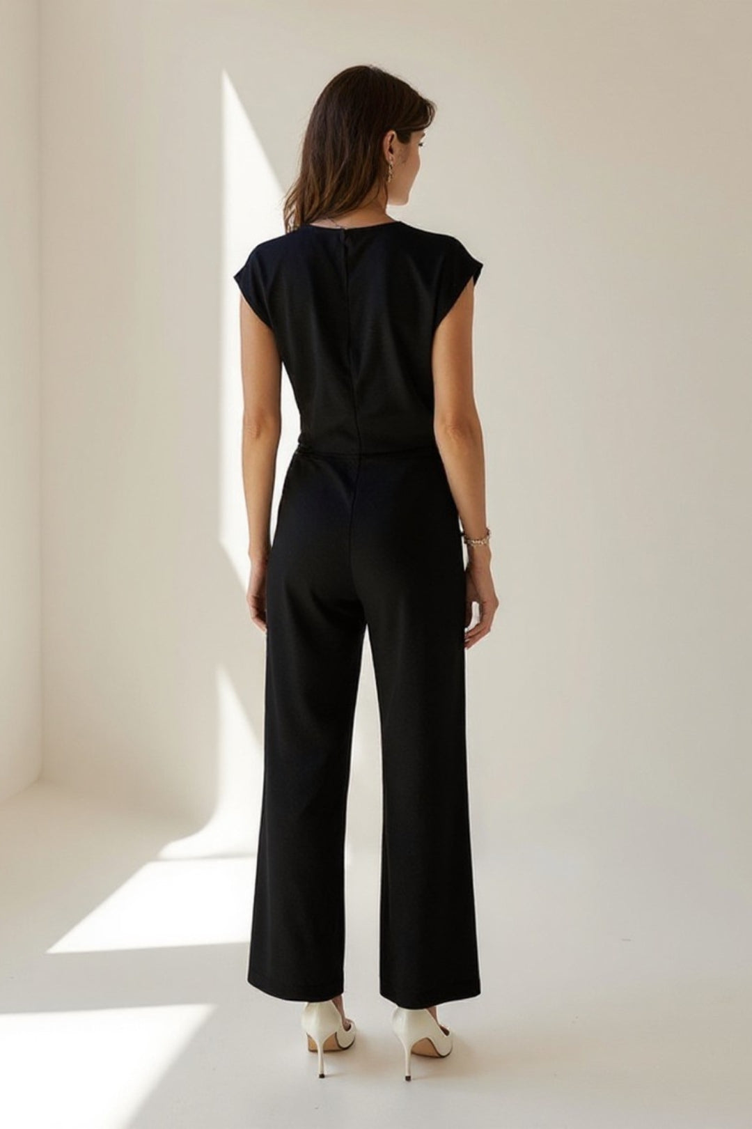 Women's Elegant Jumpsuit | Front Tie Design | Flowing Wide Leg Silhouette | Modern Feminine Style