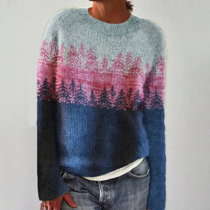 Damski sweter vintage w luźnym kroju na wiosnę