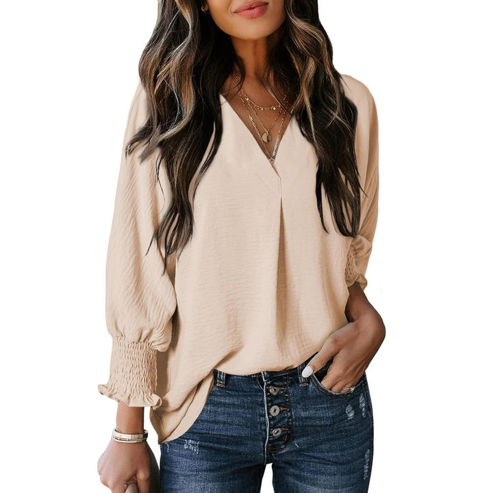 Women's Blouse | Loose Fit | V-Neck with Long Sleeves | Casual