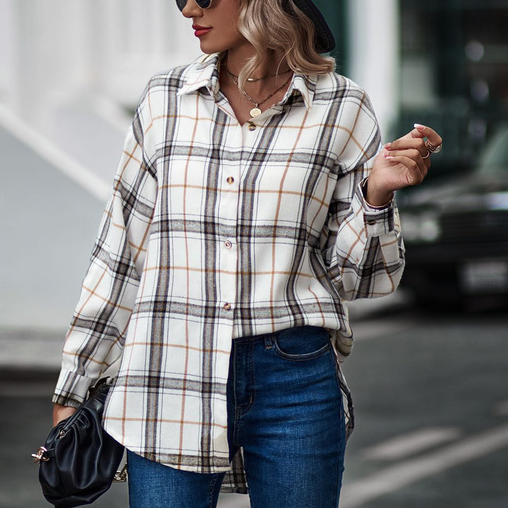 Bożena | Women's Plaid Button-Up Shirt