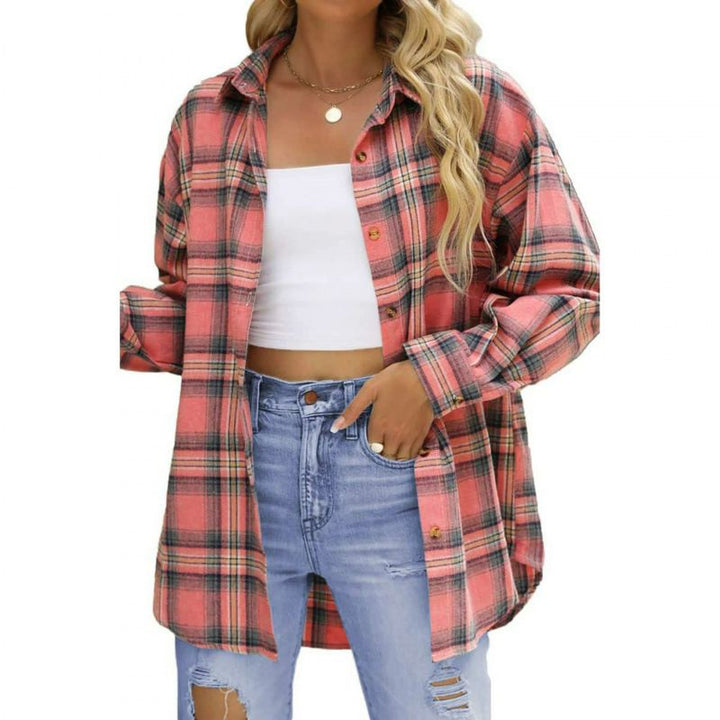Bożena | Women's Plaid Button-Up Shirt