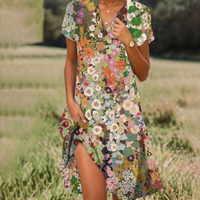 Daria | Women's midi floral dress for summer