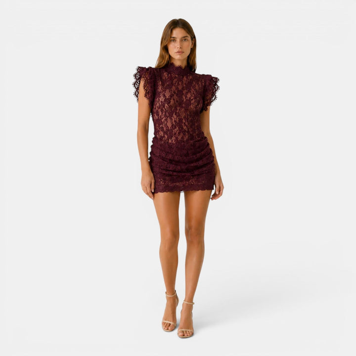 Isabella | Damska Koronkowa Sukienka Mini Bodycon