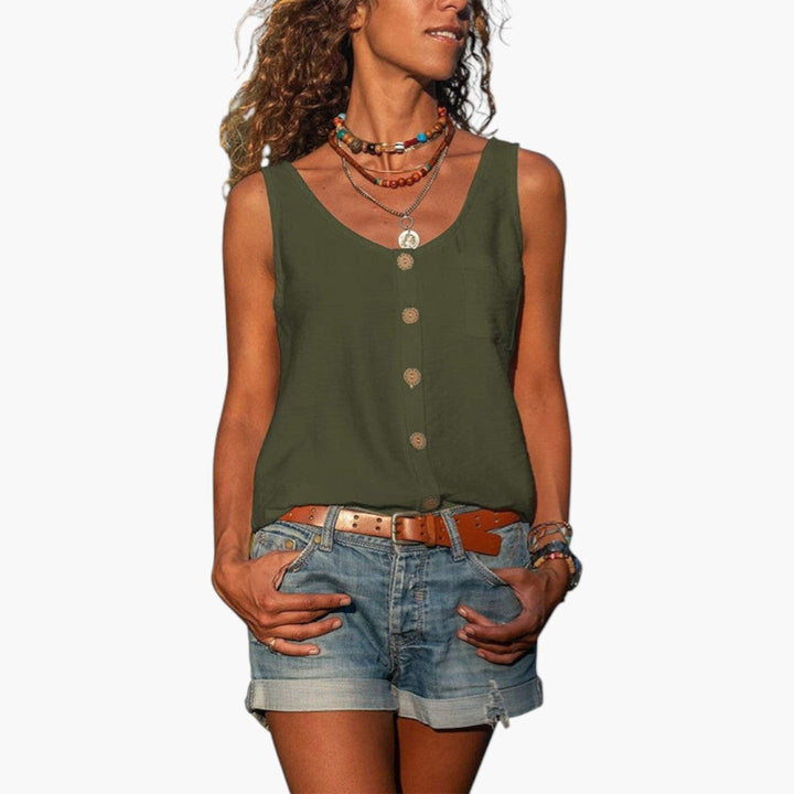 Women's Casual Top | Round Neckline and Relaxed Fit | Lightweight Model for Summer