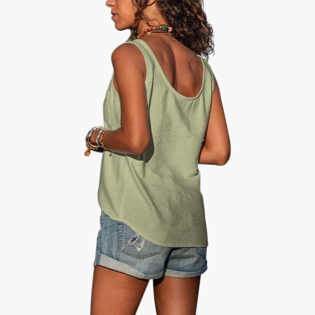 Women's Casual Top | Round Neckline and Relaxed Fit | Lightweight Model for Summer
