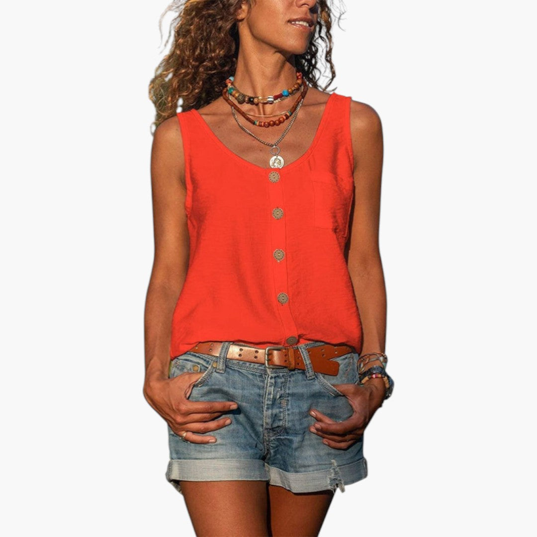 Women's Casual Top | Round Neckline and Relaxed Fit | Lightweight Model for Summer