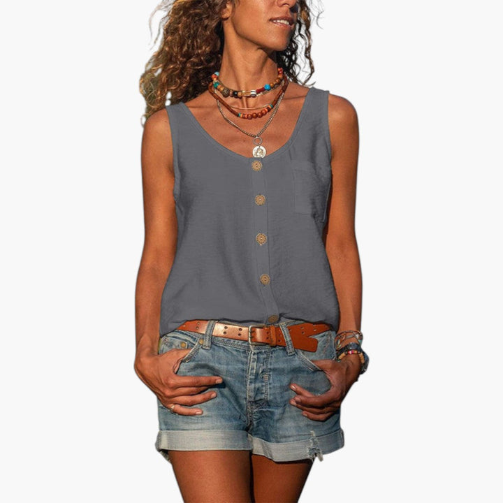 Women's Casual Top | Round Neckline and Relaxed Fit | Lightweight Model for Summer
