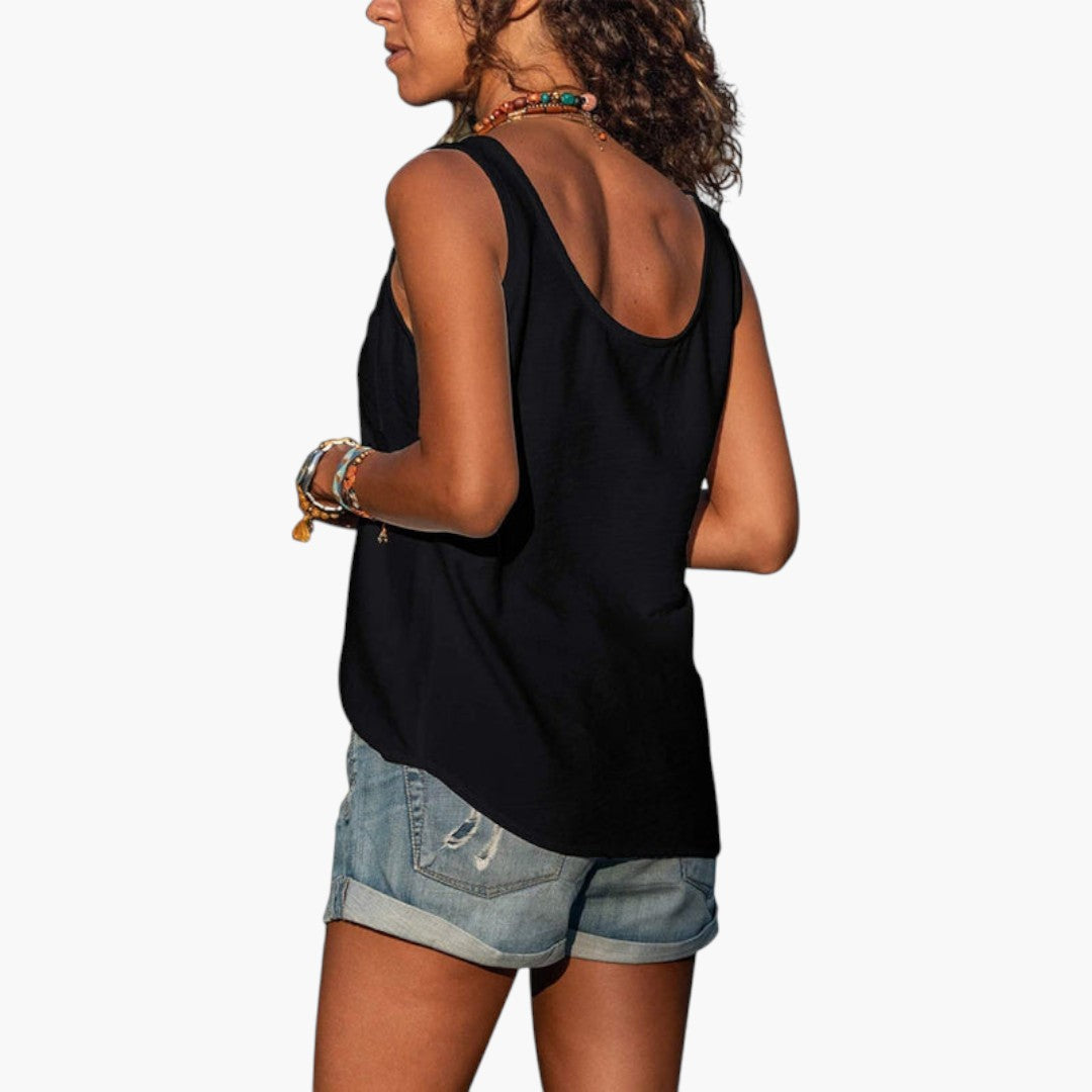 Women's Casual Top | Round Neckline and Relaxed Fit | Lightweight Model for Summer