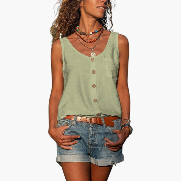 Women's Casual Top | Round Neckline and Relaxed Fit | Lightweight Model for Summer