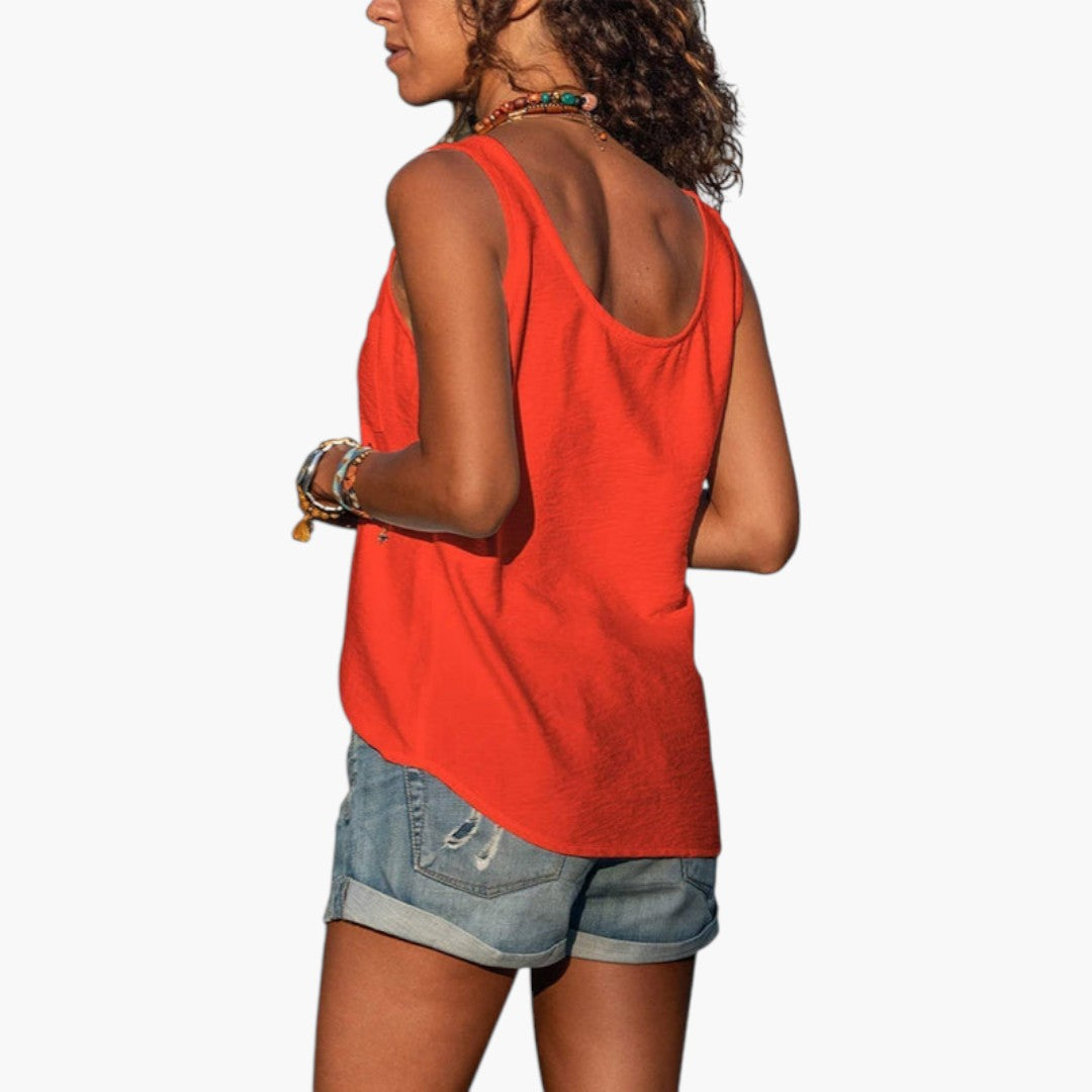 Women's Casual Top | Round Neckline and Relaxed Fit | Lightweight Model for Summer