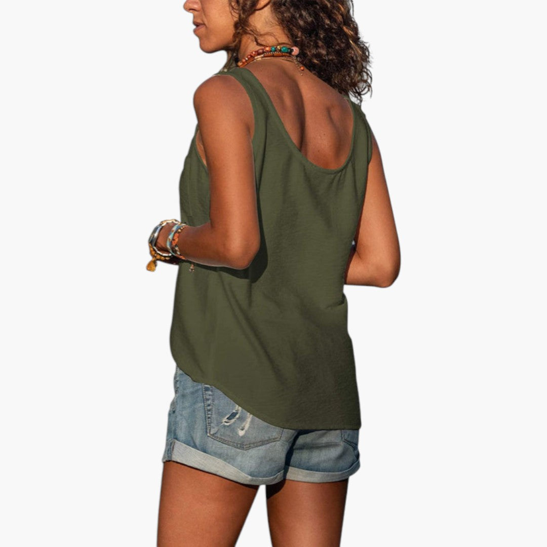 Women's Casual Top | Round Neckline and Relaxed Fit | Lightweight Model for Summer