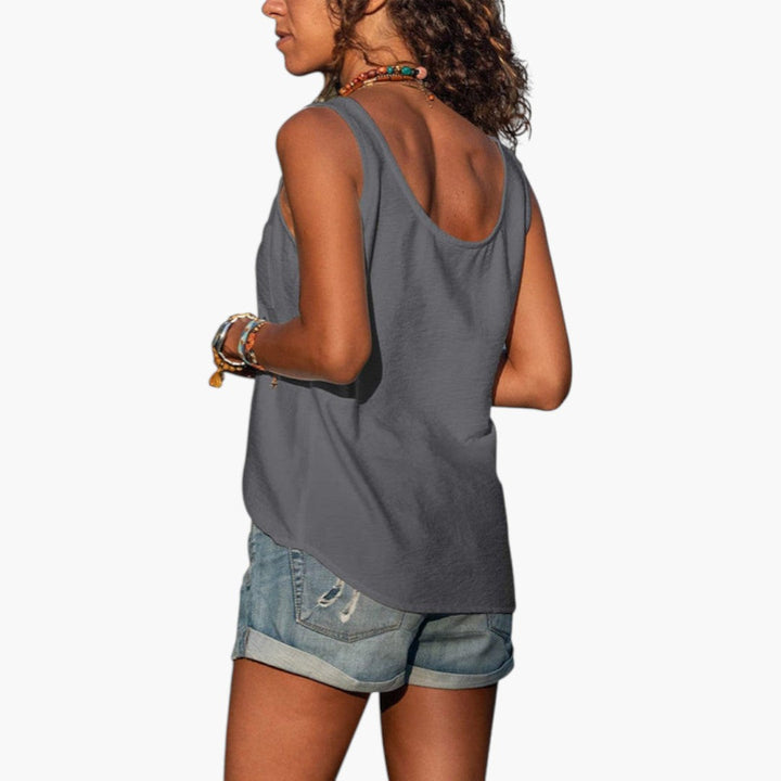 Women's Casual Top | Round Neckline and Relaxed Fit | Lightweight Model for Summer