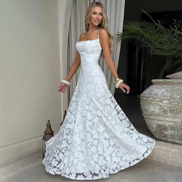 Gabriela | Damska Sukienka Wieczorowa Maxi w Kwiaty