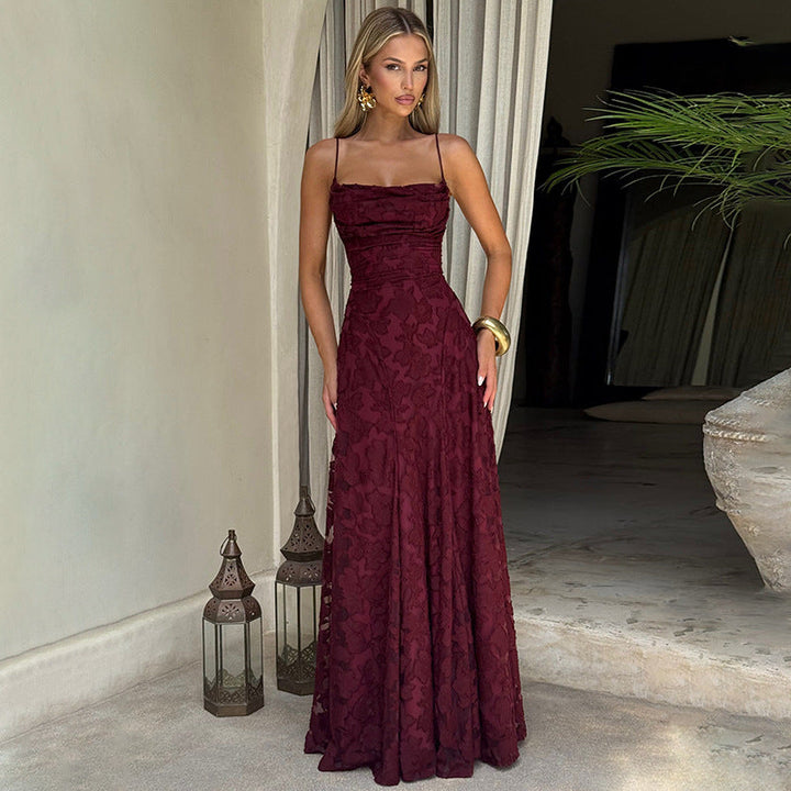 Gabriela | Damska Sukienka Wieczorowa Maxi w Kwiaty