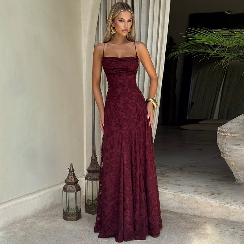 Gabriela | Damska Sukienka Wieczorowa Maxi w Kwiaty