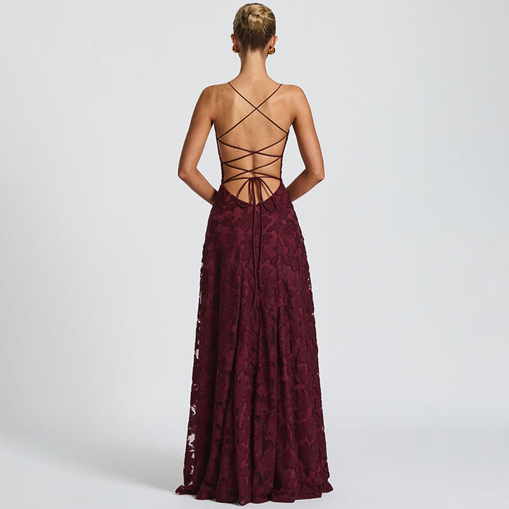 Gabriela | Damska Sukienka Wieczorowa Maxi w Kwiaty