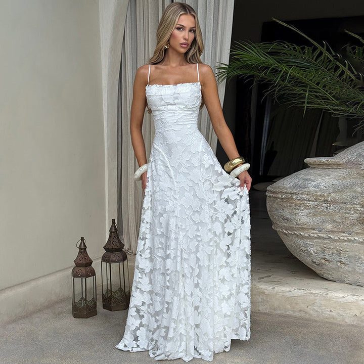 Gabriela | Damska Sukienka Wieczorowa Maxi w Kwiaty