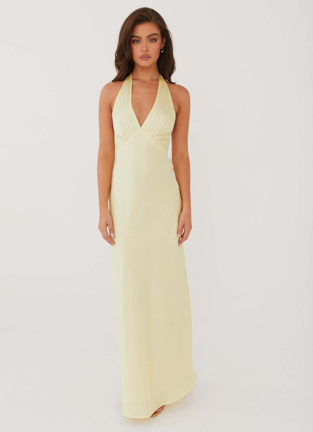 Women's Elegant Maxi Dress | Deep V-Neck | Sleeveless | Minimalist Style