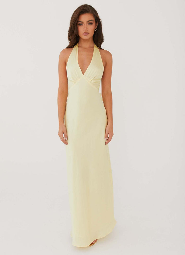 Women's Elegant Maxi Dress | Deep V-Neck | Sleeveless | Minimalist Style