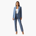 Damski Komplet z Blezerem o Dopasowanym Kroju i Prostymi Spodniami z Klapami Notch | Pants Suit