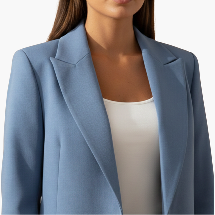 Women's Suit Set with a Fitted Cut Blazer and Straight Pants with Notch Flaps | Pants Suit