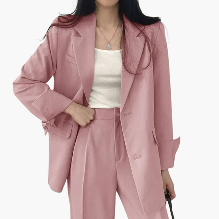 Women's Two-Piece Suit | Classic Blazer and Straight Pants | Timeless Business Look