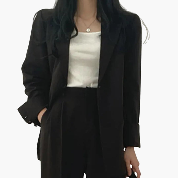 Women's Two-Piece Suit | Classic Blazer and Straight Pants | Timeless Business Look