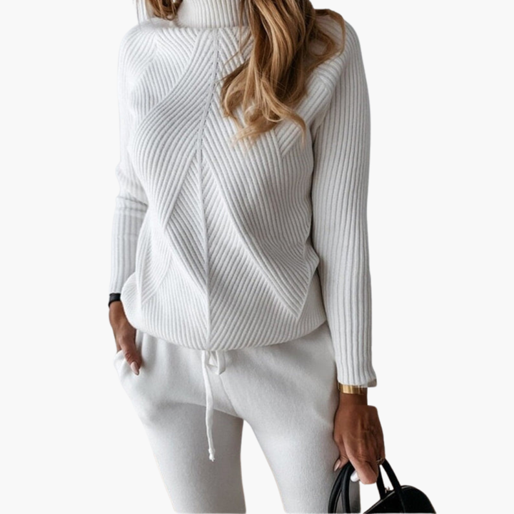 Women's Two-Piece Set | Long Sleeve Blouse and Drawstring Pants | Casual Relaxed Style