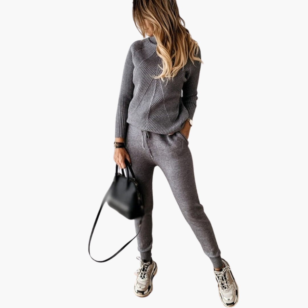 Women's Two-Piece Set | Long Sleeve Blouse and Drawstring Pants | Casual Relaxed Style