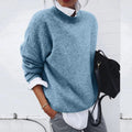 Evelyn | Damski Sweter o Luźnym Kroju w Stylu Kaszmirowym z Okrągłym Dekoltem