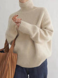 Elodie | Women’s Loose-Fit Cashmere-Style Turtleneck Sweater with Long Sleeves