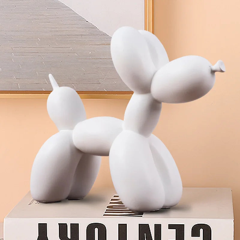 Figura dekoracyjna "Balonowy Piesek" – nowoczesna rzeźba stołowa do regałów, biurek i salonów 0
