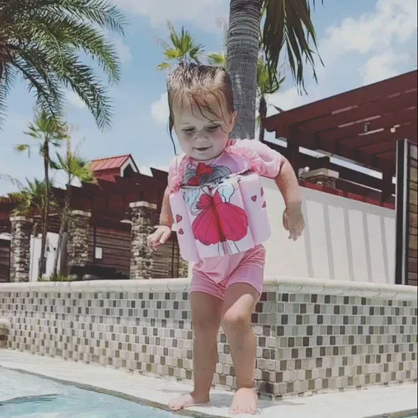Children's Swimsuit with Buoyancy Vest | UV Swimwear | Short Sleeves | Beach and Pool