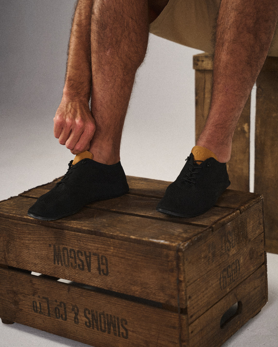 Alaric | Męskie Wsuwane Sneakersy Low Top z Dzianinowym Wyglądem i Detalem Sznurowania
