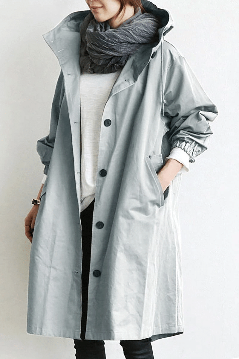 Joanna | Women's long windbreaker jacket with hood