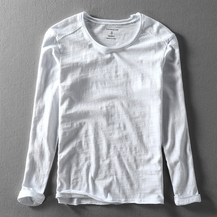 Męski T-Shirt z Długim Rękawem o Klasycznym Kroju | Minimalistyczny Styl