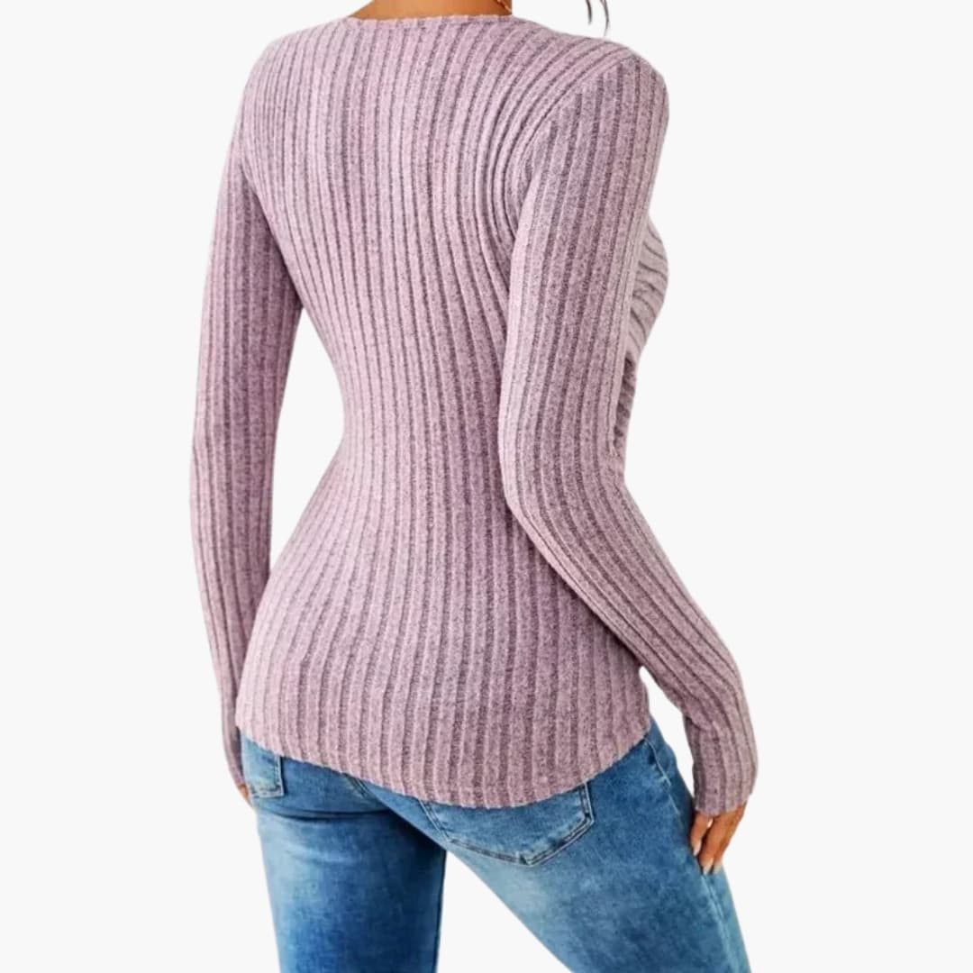 Women's Fitted Top with Wrap Front | Knitwear