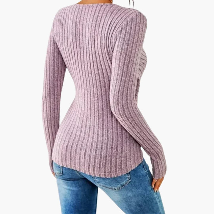 Women's Fitted Top with Wrap Front | Knitwear