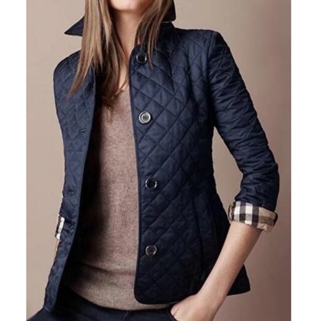 Women's Quilted Button-Up Jacket with Long Sleeves | Casual Jacket
