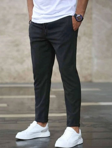 Dorian | Męskie Spodnie Slim Fit ze Zwężanymi Nogawkami i Regulowanym Pasem