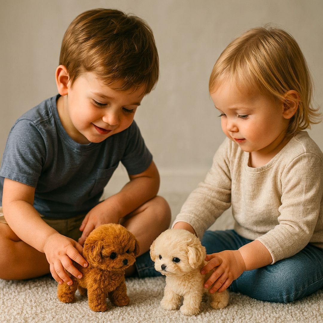 Interaktywna pluszowa zabawka – realistyczny, spacerujący pies z dźwiękami szczekania i reakcją na dotyk 3