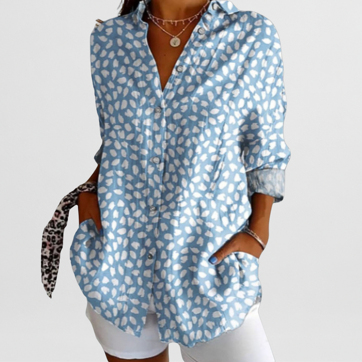 Natalia | Women's Long Blouse with Patterned Print and Loose Fit