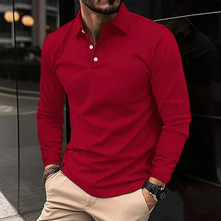 Klasyczny męski polo | Długi rękaw 6