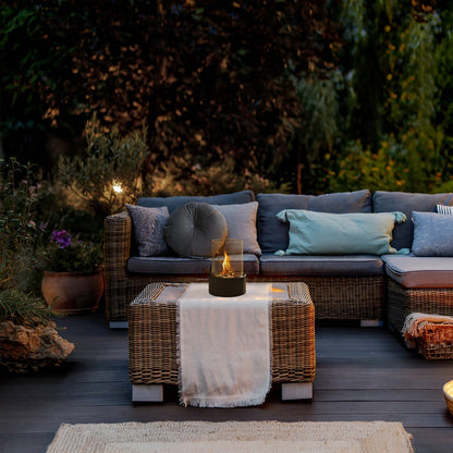 Kominek stołowy ze szklanym cylindrem – Nowoczesna latarnia do wnętrz i na zewnątrz z ozdobnymi kamieniami 6