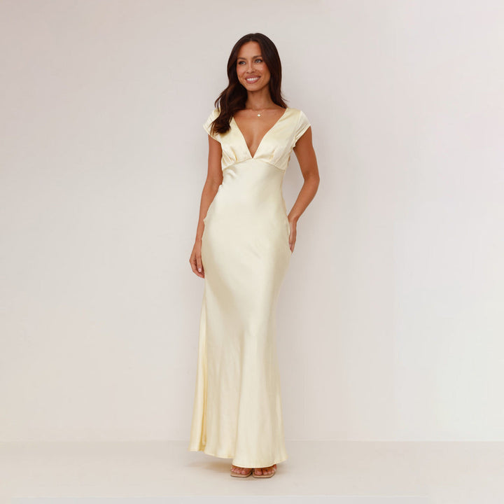 Lucyna | Women's Maxi Dress with V-Neckline