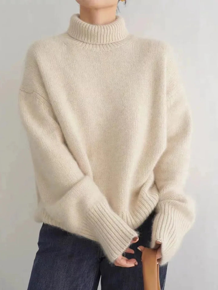Barbara | Damski sweter z golfem dzianinowy