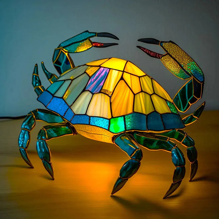 Lampa artystyczna w kształcie głowy zwierzęcia geometrycznego z efektem witrażu i światłem nastrojowym 8