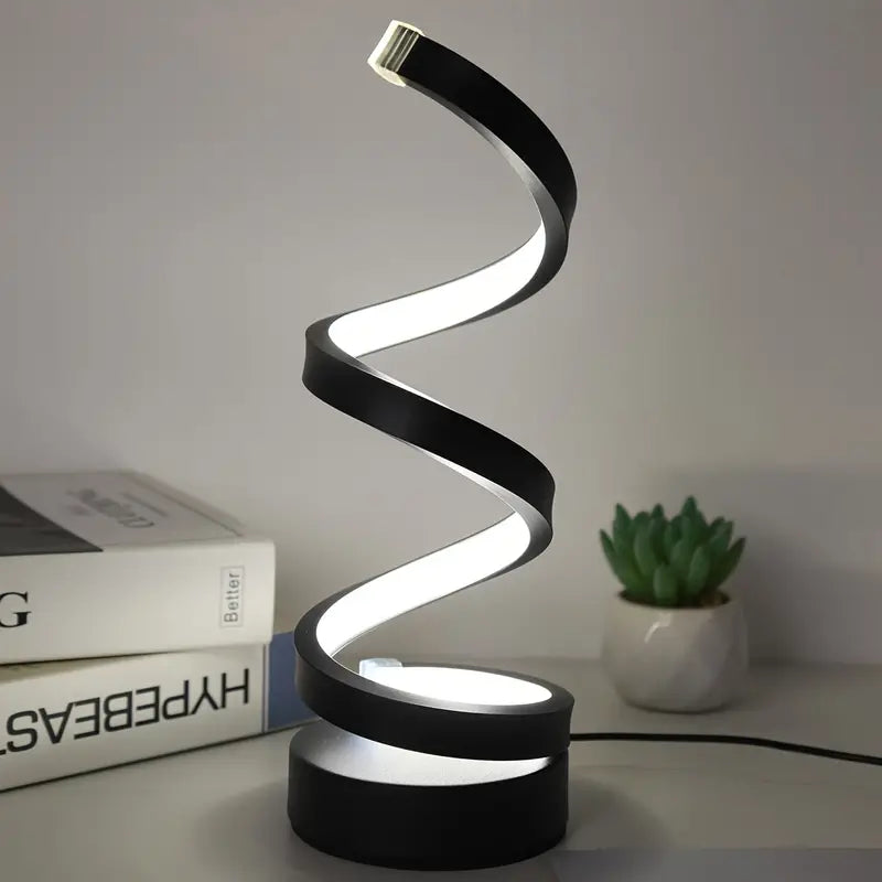 Lampa stołowa LED Spiral – nowoczesna, ściemnialna lampa biurkowa z ciepłym, nastrojowym światłem do sypialni lub salonu 1