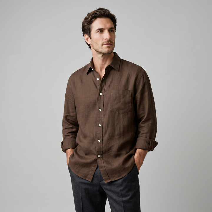 Sebastian | Men's Loose-Fit Shirt with Long Sleeves and a Classic Collar